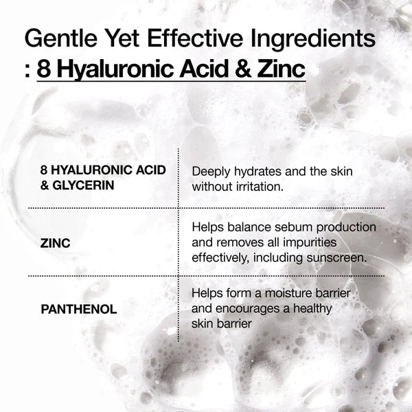 8 Hyaluronic Acid Hydrating Gentle Foaming Cleanser - ANUA