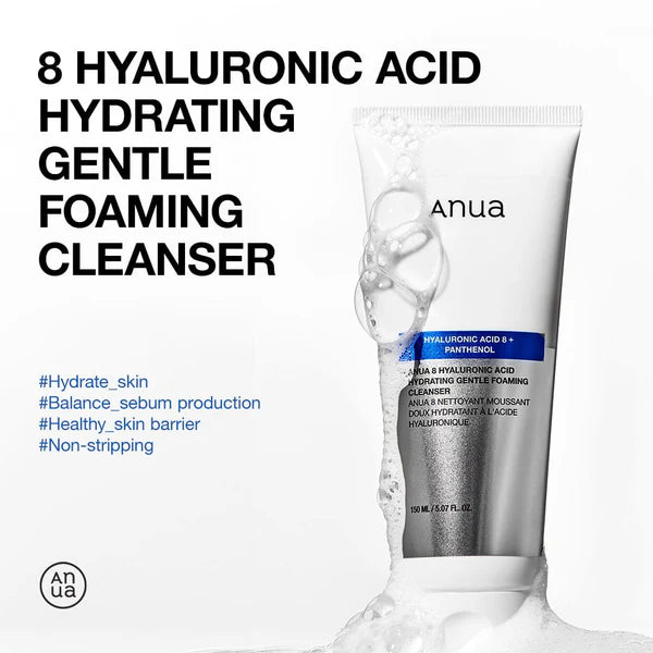 8 Hyaluronic Acid Hydrating Gentle Foaming Cleanser - ANUA